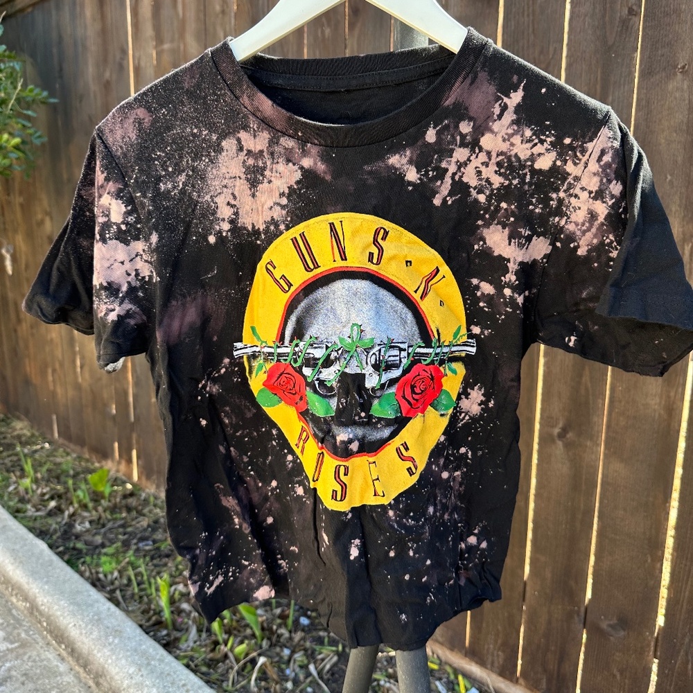custom guns n roses cropped band t shirt